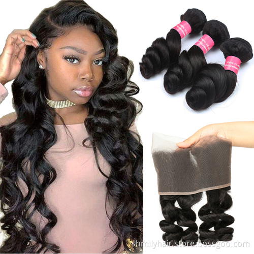 Brazilian Remy Loose Wave bundles,Brazilian virgin hair 3 bundles and 1 closure,Brazilian human hair bundles
